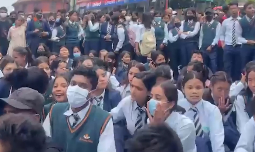 Students of Chabahi-based St Lawrence College stage protest accusing teacher of sexual abuse