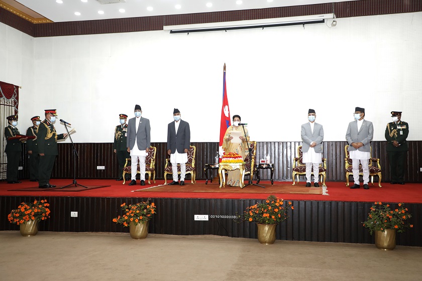 President Bhandari confers rank insignia on Army Chief Sharma