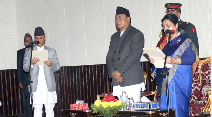 President administers oath of office to newly appointed CJ Rana