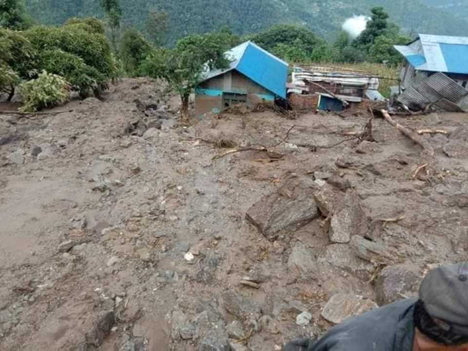 Landslide washes away houses, displaces 27 families in Lamjung