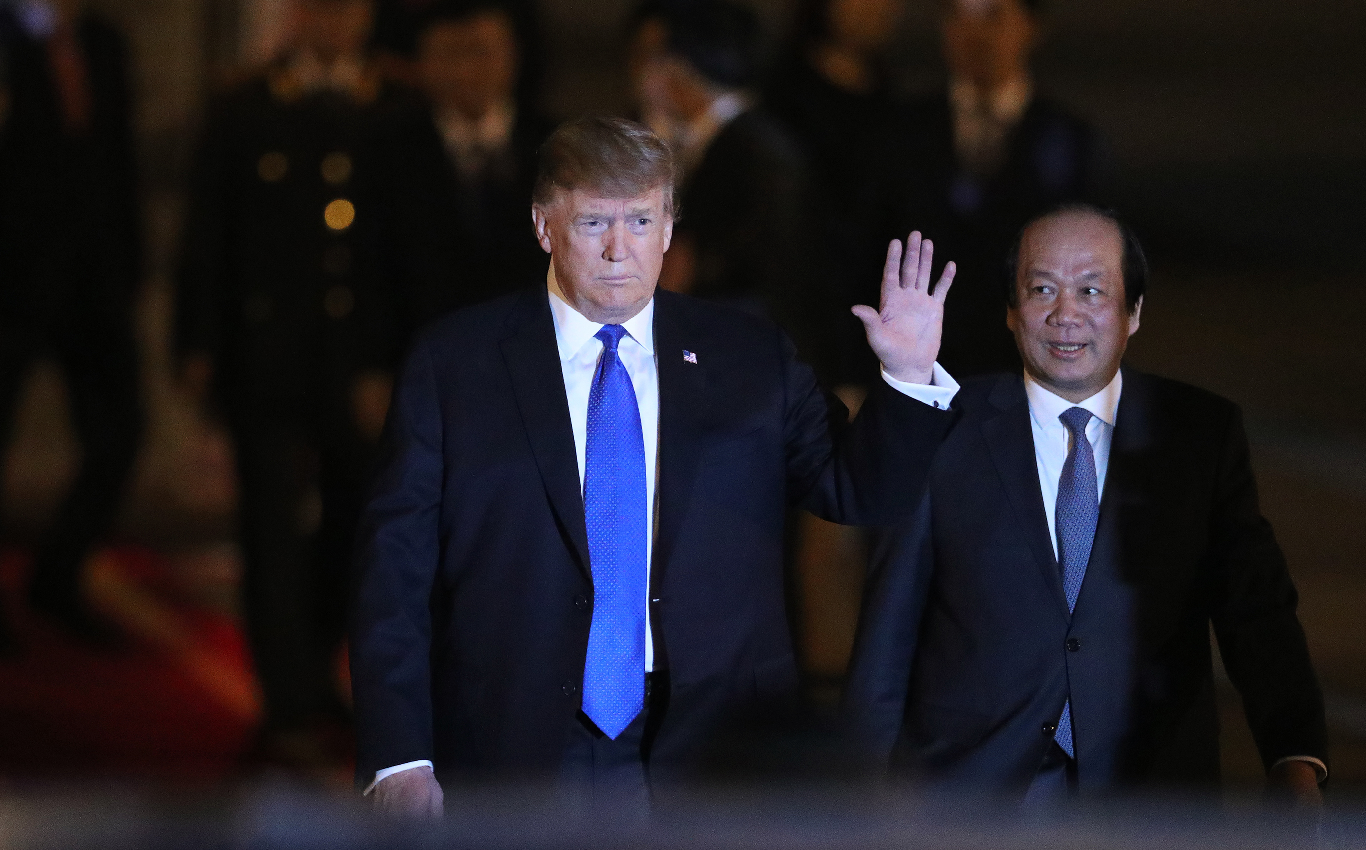 U.S. President Trump arrives in Vietnam