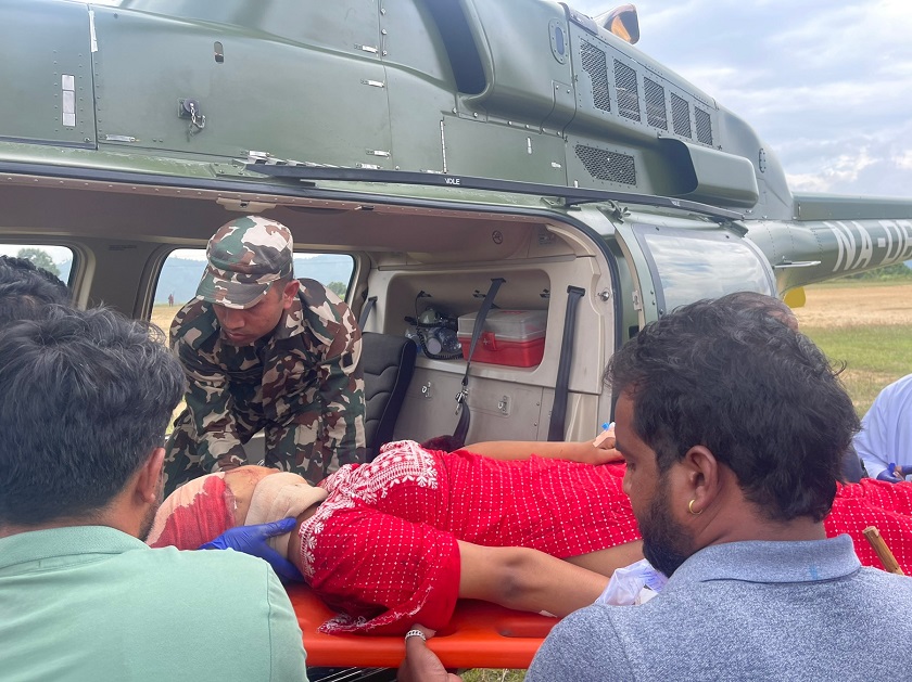बाढी–पहिरो प्रभावित क्षेत्रमा नेपाली सेनाद्वारा उद्धार तथा राहत