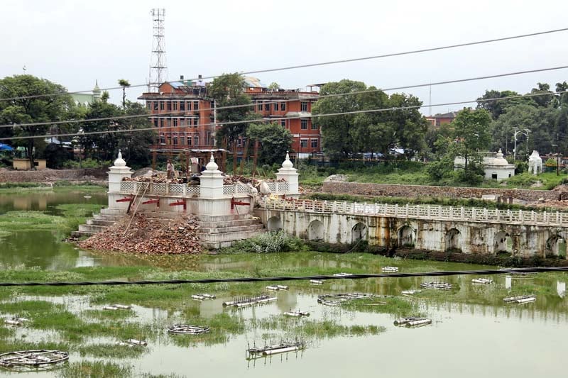 Concrete used in reconstruction of Ranipokhari to be removed within week