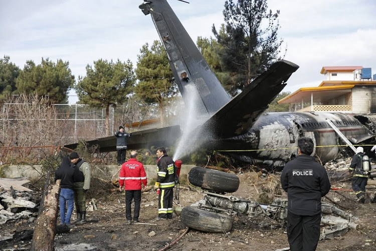 A military cargo plane crashed near the Iranian capital