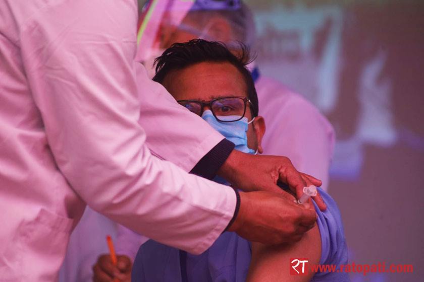 PM Oli launches COVID-19 vaccination campaign: all citizens to get it within three months