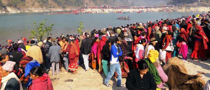 Devotees thronging at Devghat on Maghe Sankranti