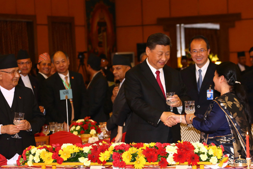 राष्ट्रपति सीको सम्मानमा रात्रिभोज : चीन र नेपालको मित्रताको लागि राष्ट्रपतिद्वयको टोस्ट