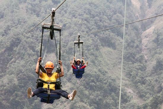 Zip line service in Kusma