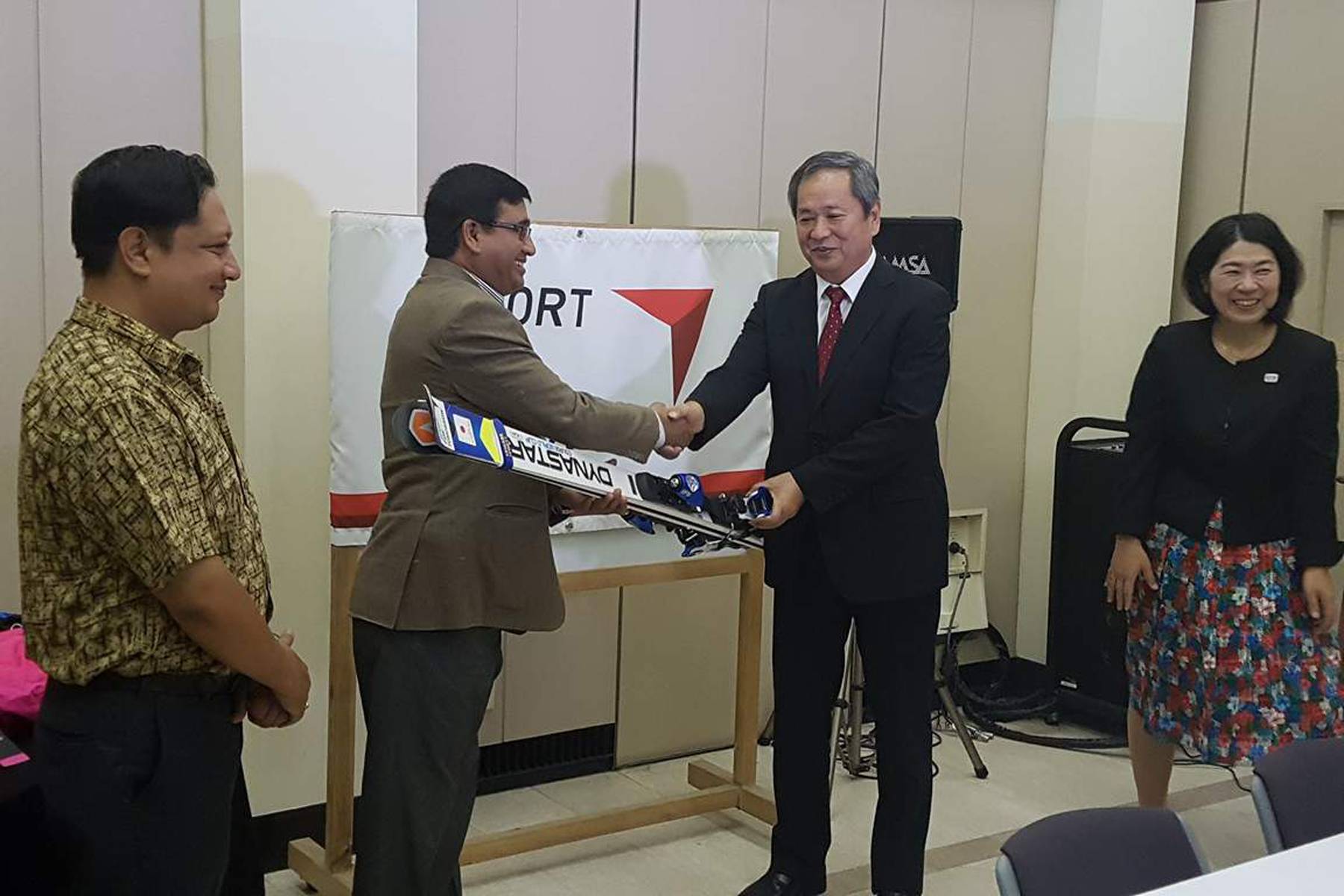 Japanese envoy distributes sports materials