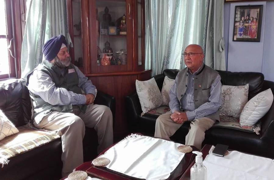 Indian Ambassador calls on UML Chair Oli