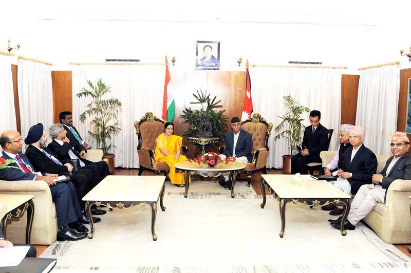 Indian External Affairs Minister calls on President Bhandari, PM Deuba