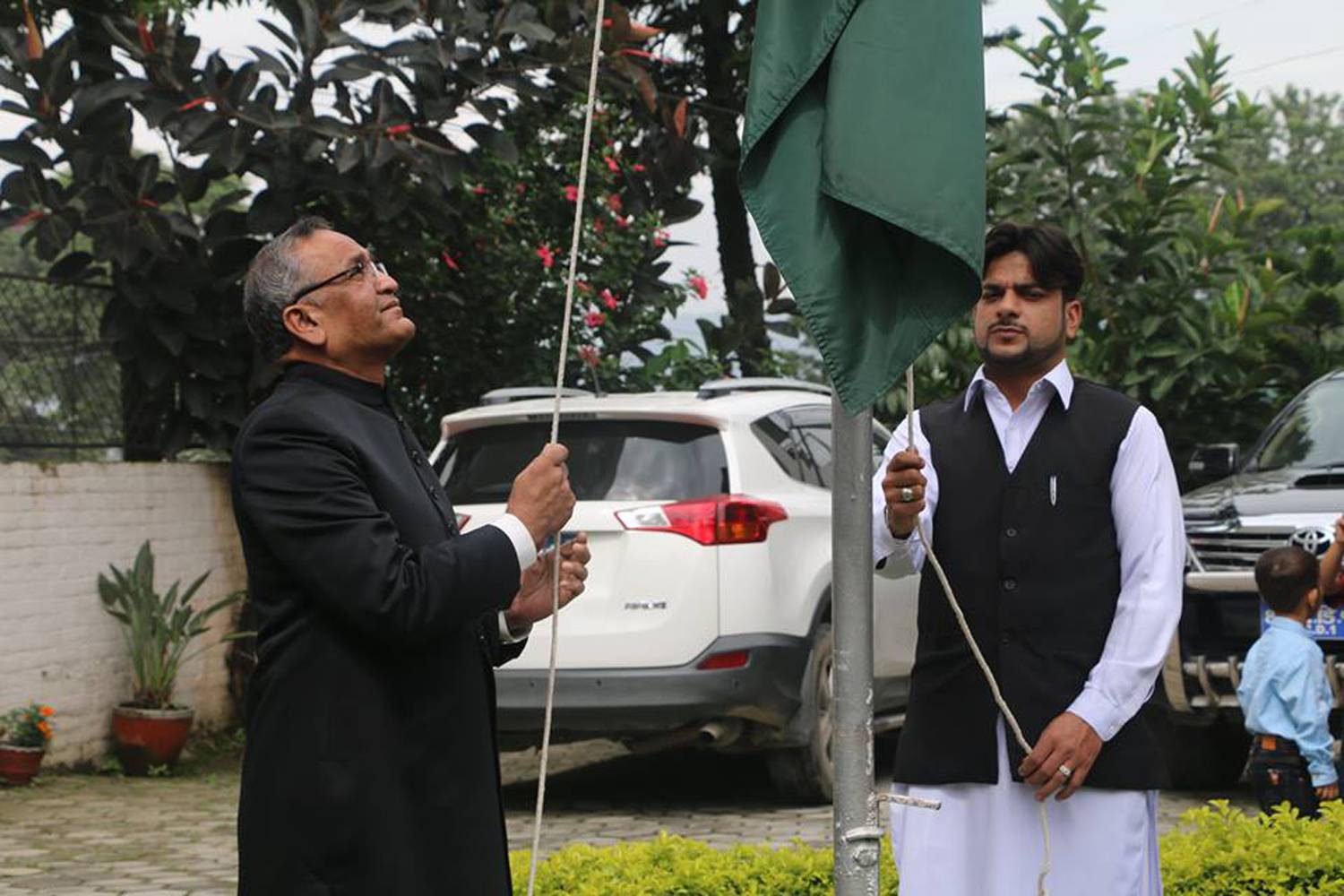 Flag hoisting ceremony on Pakistan's Independence Day