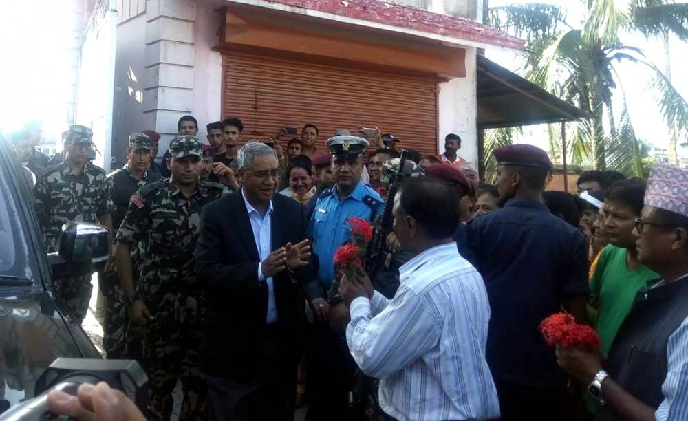 PM Deuba arrives Sunsari to take stock of loss caused by flood