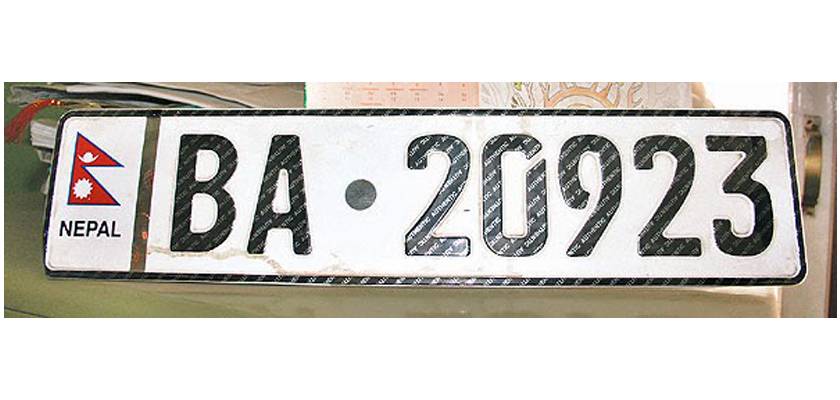 Embossed number plates being fixed in vehicles from today