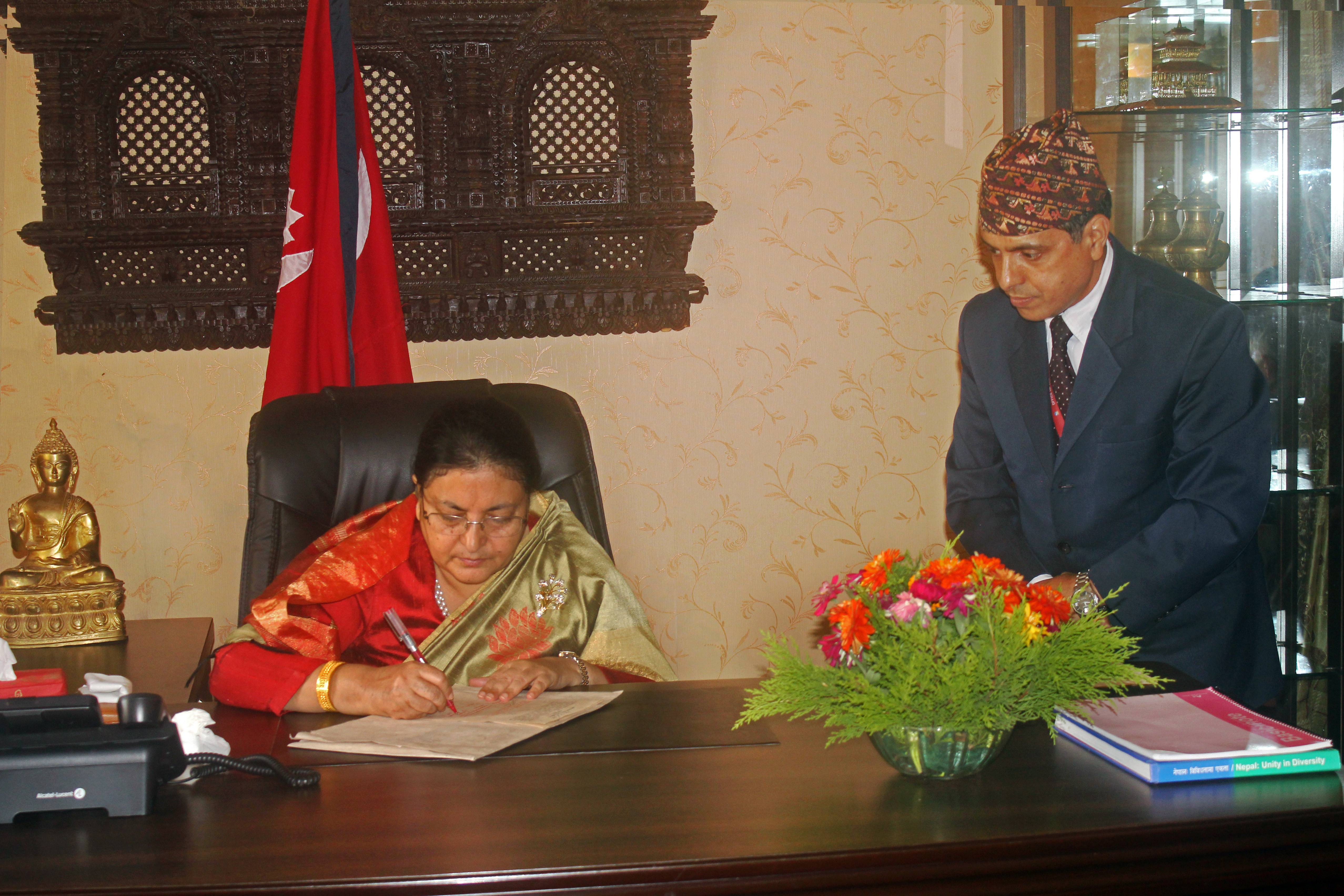 President Bhandari authenticates two bills