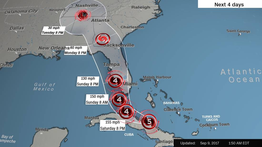 Hurricane Irma strengthens, hits Cuba on its way to Florida
