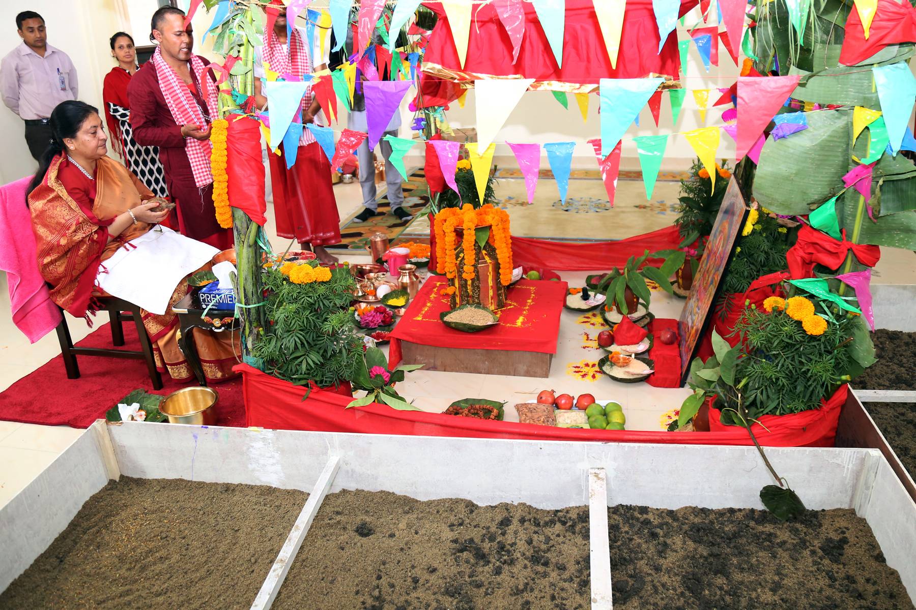 President performs Ghatasthapana rituals