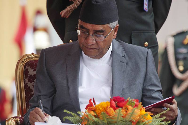 Prime Minister Deuba receives Dashain tika