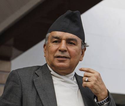 Leader Poudel receives Dashain tika