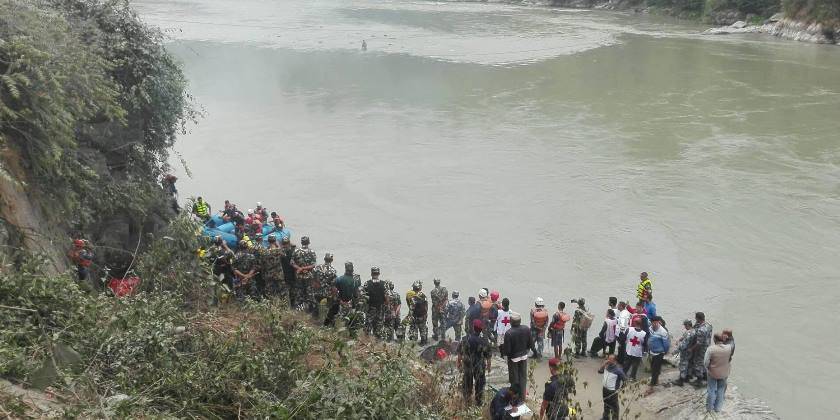 Gajuri bus plunge: Dead bodies of 19 passengers recovered