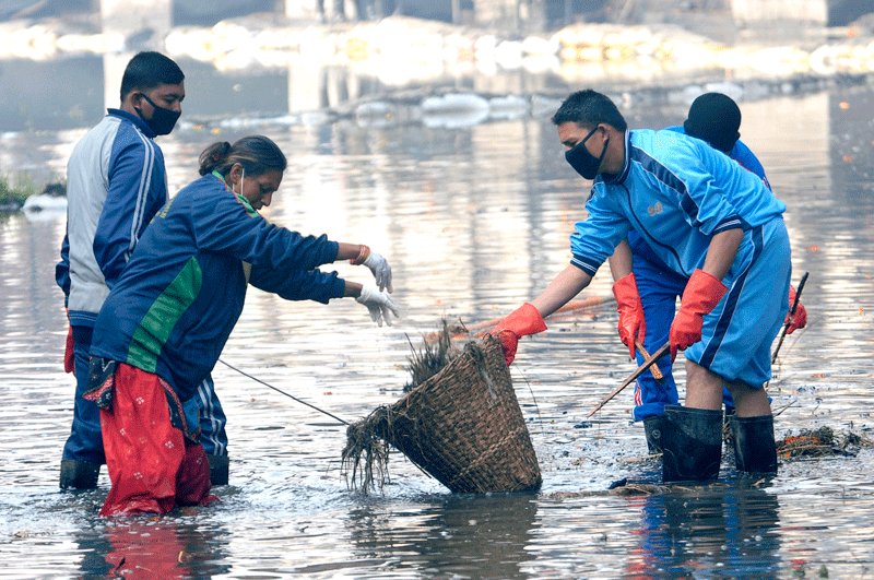42 metric tonnes of solid waste extracted from Kathmandu rivers